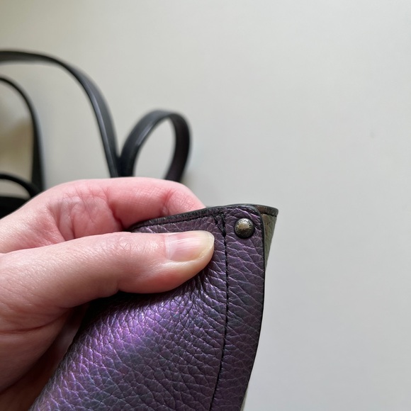Coach Multicolor Iridescent Holographic Tote Bag Good Shape Purple Silver Flaws - Picture 16 of 16